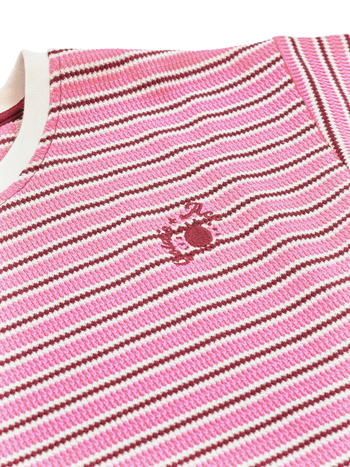 Waffle Stripe T-Shirt Pink