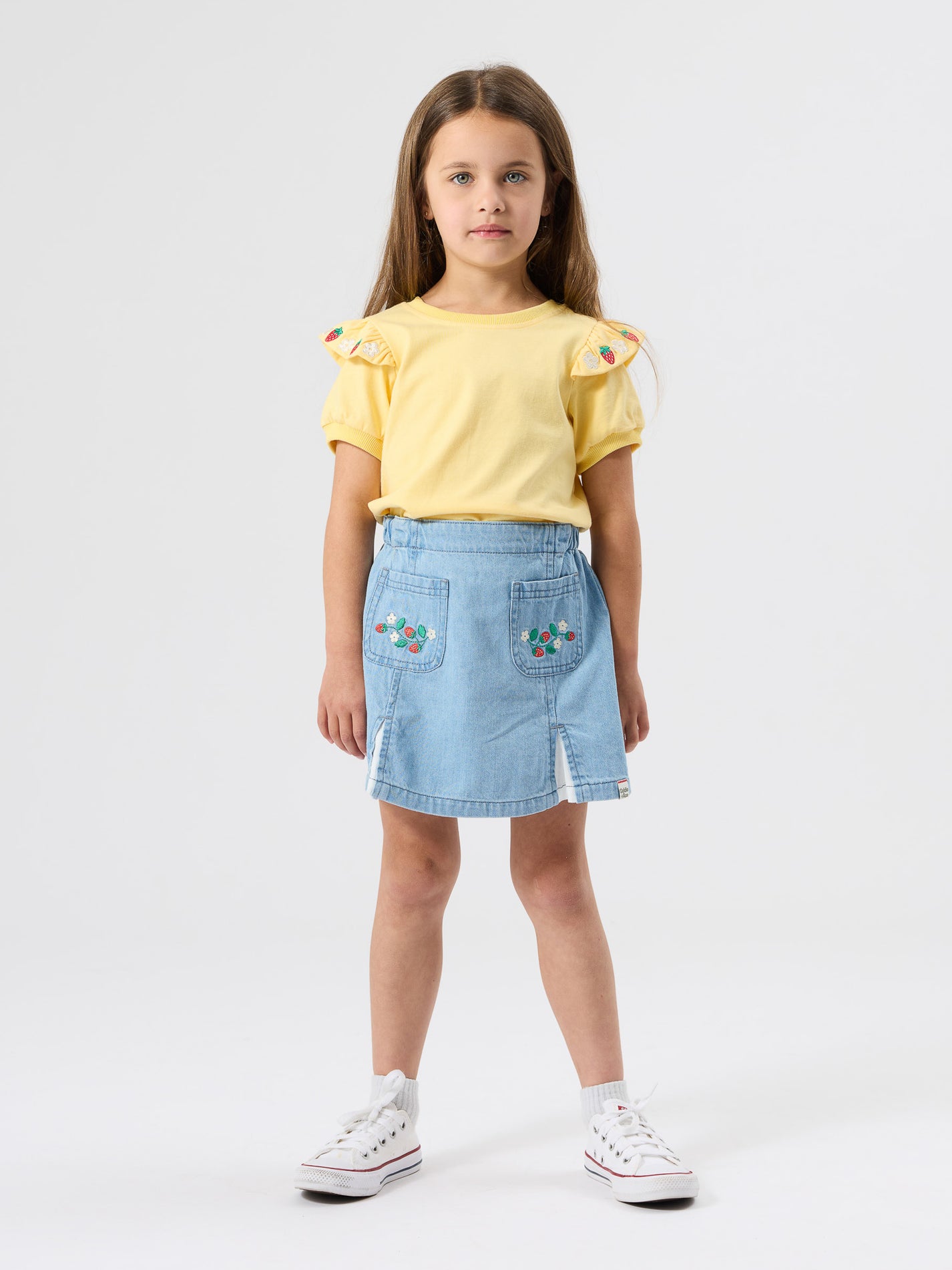 Flounce Shoulder Strawberry Top