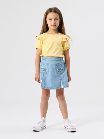 Flounce Shoulder Strawberry Top