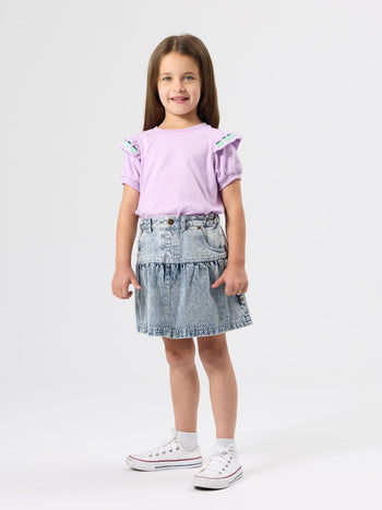 Flounce Shoulder Apple Top