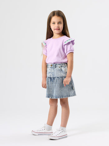 Flounce Shoulder Apple Top