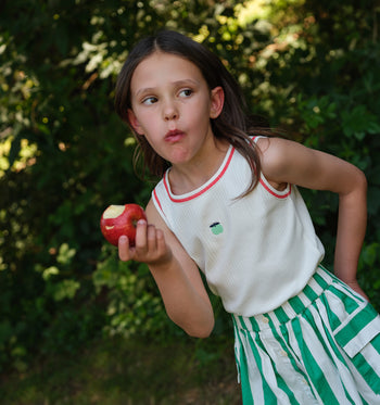 Happy Stripe Pocket Skirt