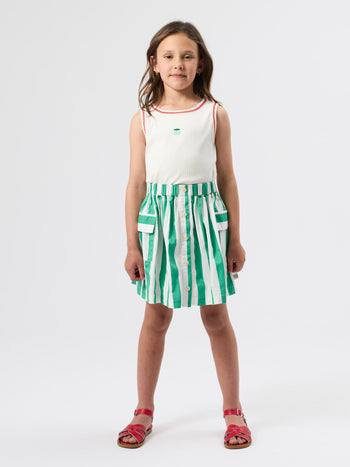 Happy Stripe Pocket Skirt