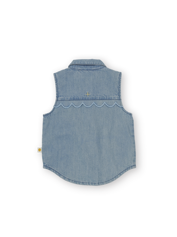 Scallop Edge Chambray Vest