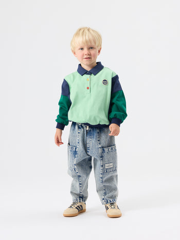 Panelled Relaxed Rugby Sweat Top