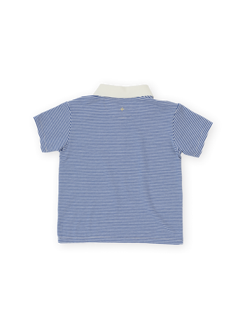 Navy Stripe Logo Polo Top