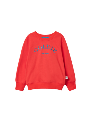 Goldie Crew Embroidered Sweater Warm Red