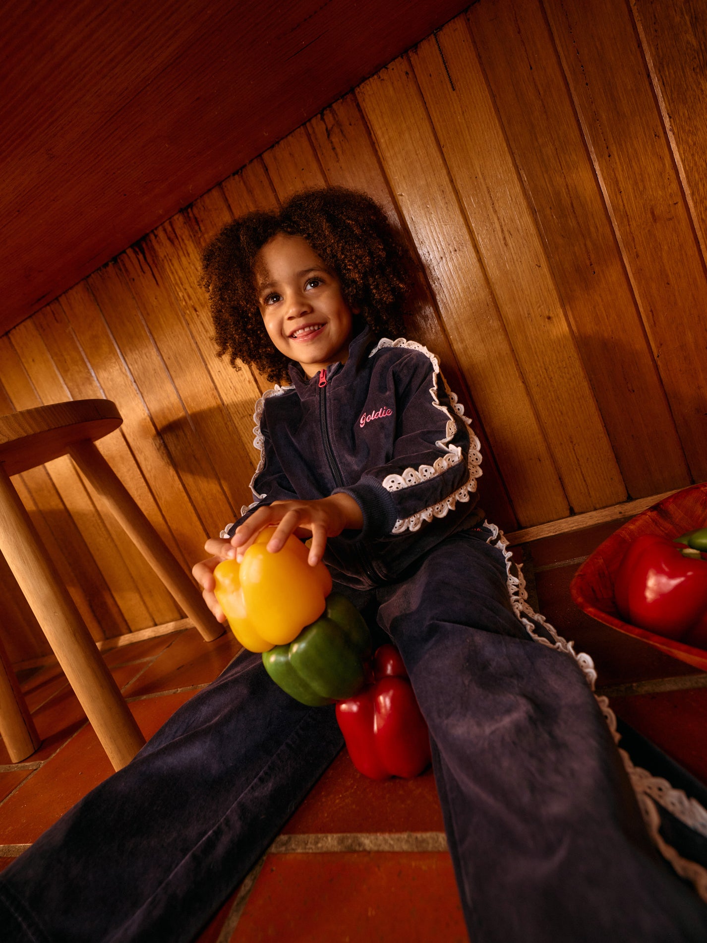 Velour Broderie Sweat Jacket