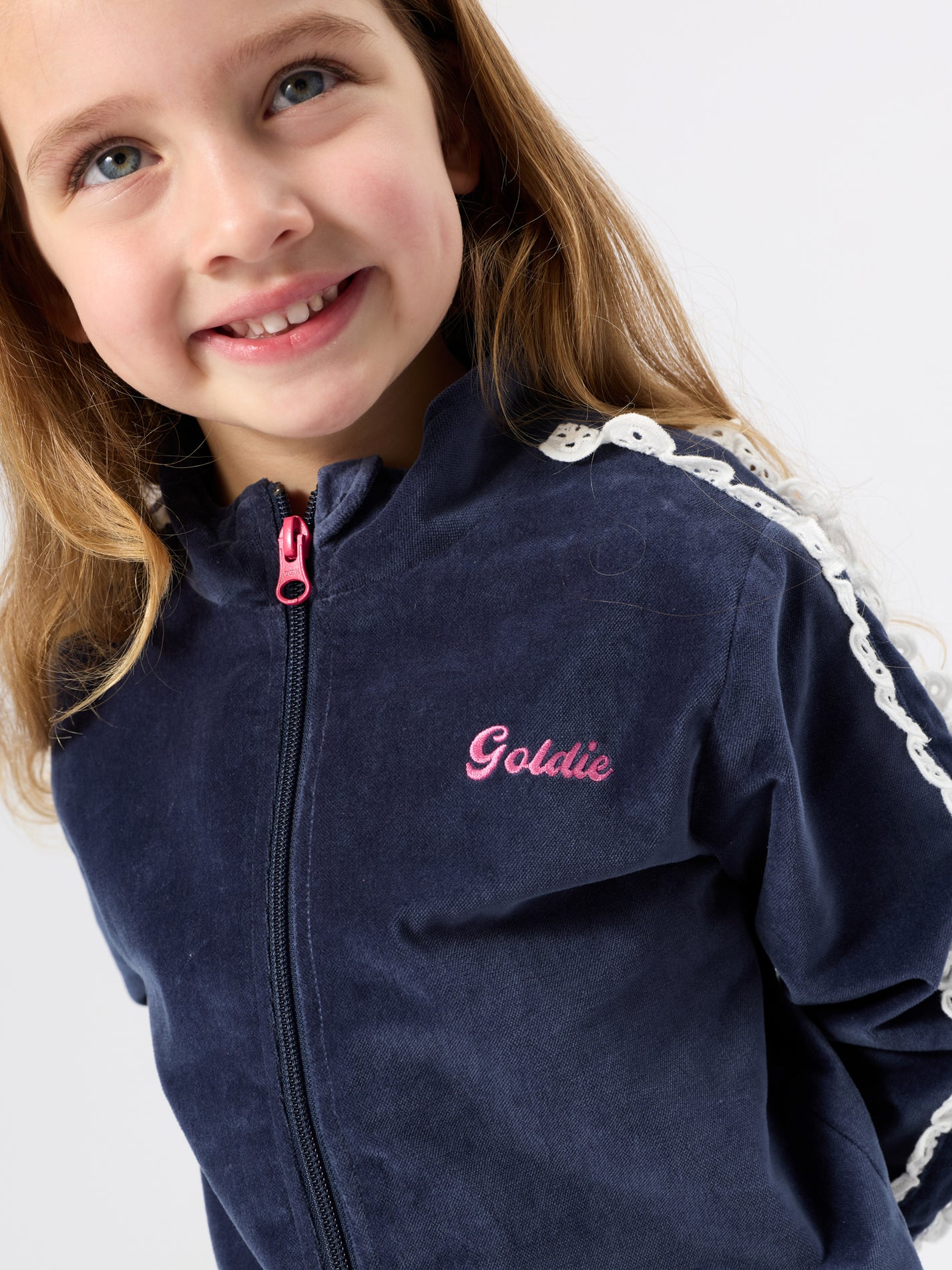 Velour Broderie Sweat Jacket