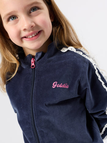 Velour Broderie Sweat Jacket