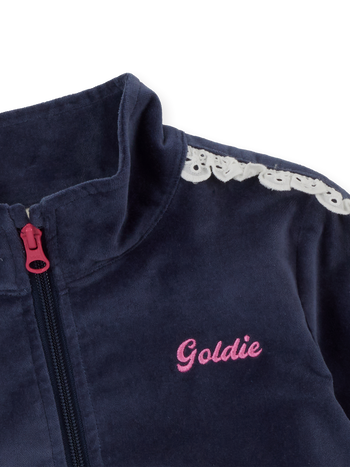 Velour Broderie Sweat Jacket