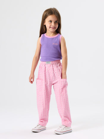 Embroidered Colour Pop Rib Singlet Purple