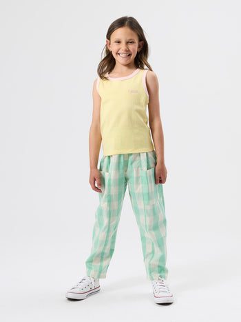Lightweight Gingham Kit Pocket Pant Green