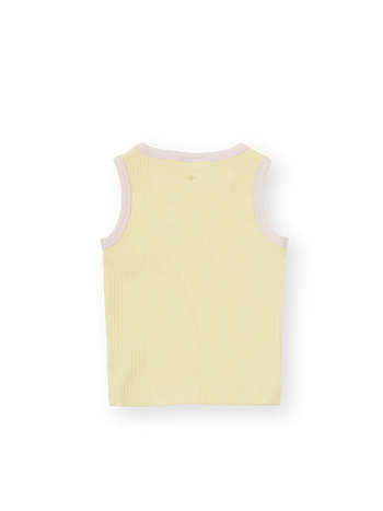 Embroidered Colour Pop Rib Singlet Yellow