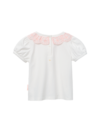 Laura Puff Sleeve Pink Collar Top