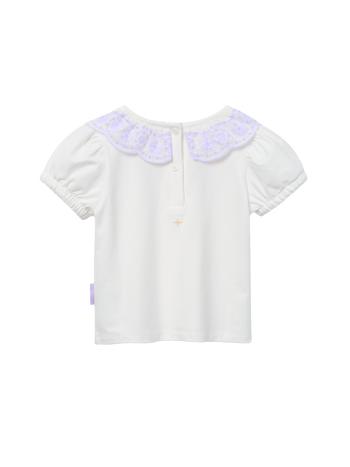 Laura Puff Sleeve Lilac Collar Top