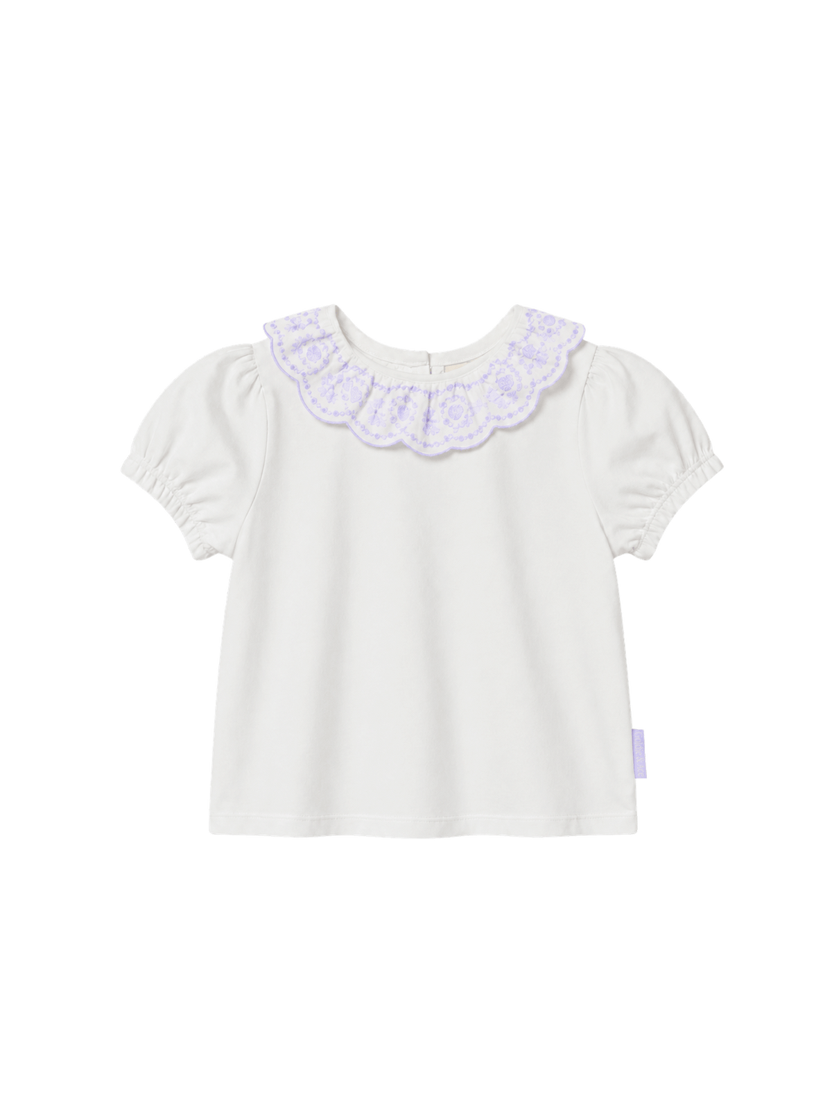 Laura Puff Sleeve Lilac Collar Top