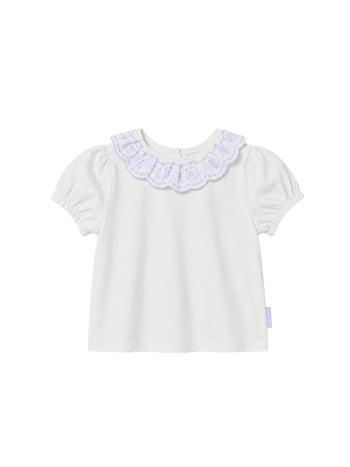 Laura Puff Sleeve Lilac Collar Top