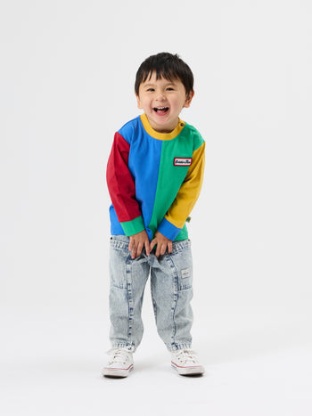 Splice Colour Block Long Sleeve Top