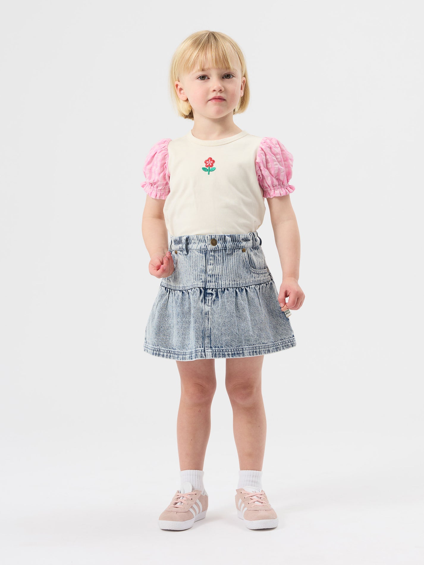 Gingham Puff Sleeve Top