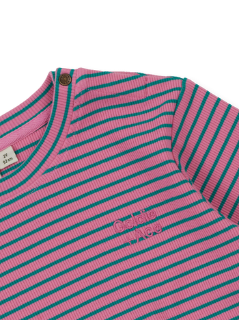 Essential Stripe Rib Top Pink