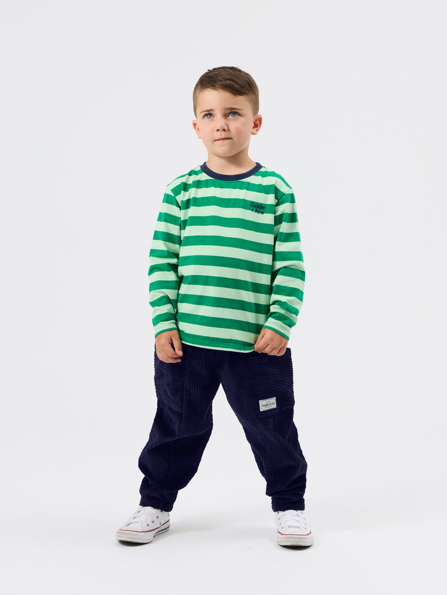 Essential Stripe Long Sleeve Top Green