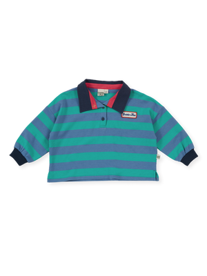 Rugby Stripe Terry Sweat Top Blue