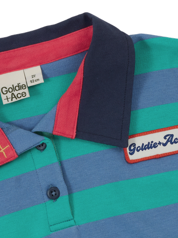 Rugby Stripe Terry Sweat Top Blue