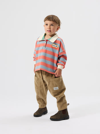 Rugby Stripe Terry Sweat Top Orange