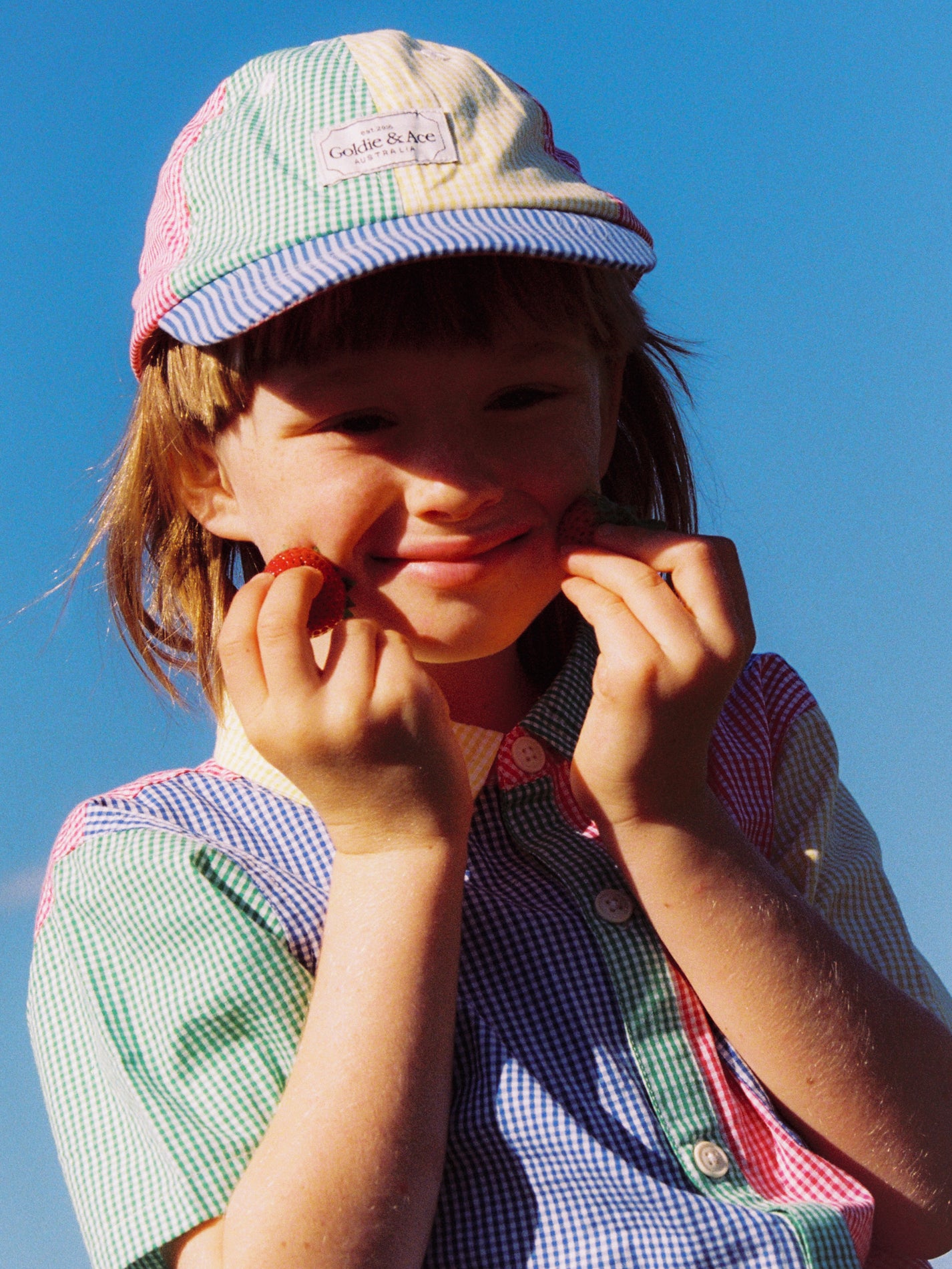 Gingham Colour Block Cap