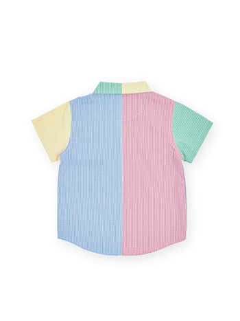 Gingham Colour Block Holiday Shirt