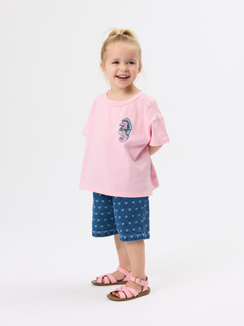 Spotty Denim Carpenter Shorts
