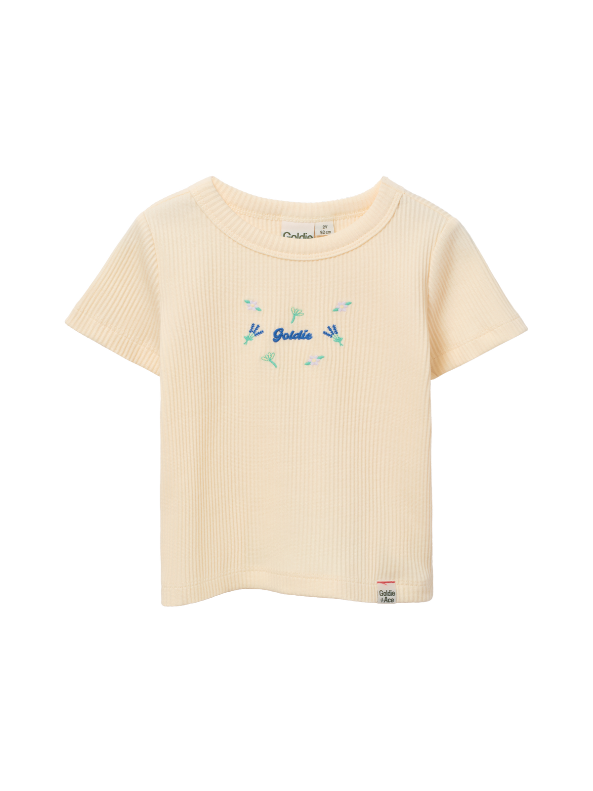 Vanilla Embroidered Rib T-Shirt