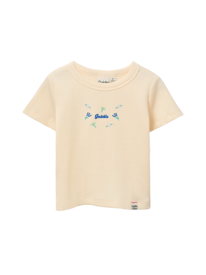 Vanilla Embroidered Rib T-Shirt