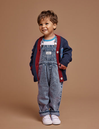 Austin Vintage Washed Denim Overalls Dark Denim