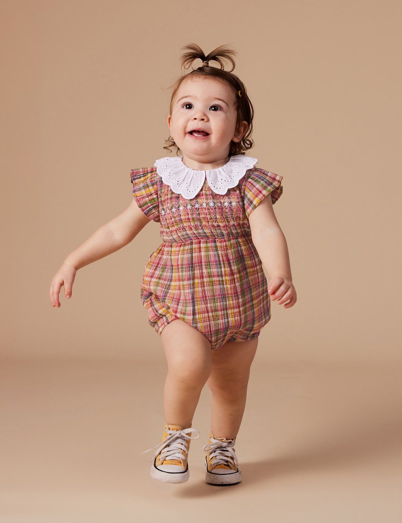 Lani Smocked Romper Sweetie Check