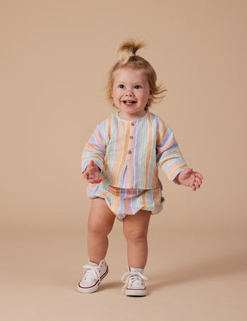 Kimmy Linen Bloomers Pastel Stripe