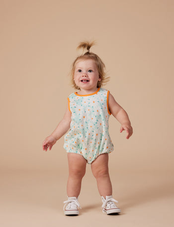 Daisy Delight Bubble Romper Lagoon