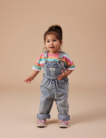 Austin Vintage Washed Denim Overalls Light Denim