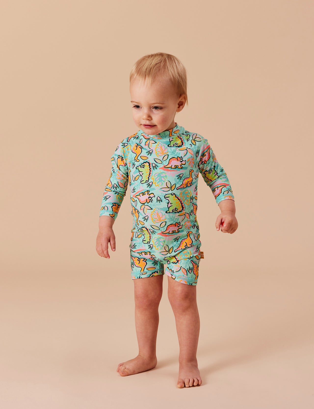 Dino Jungle Short Leg Swimsuit Sea Foam