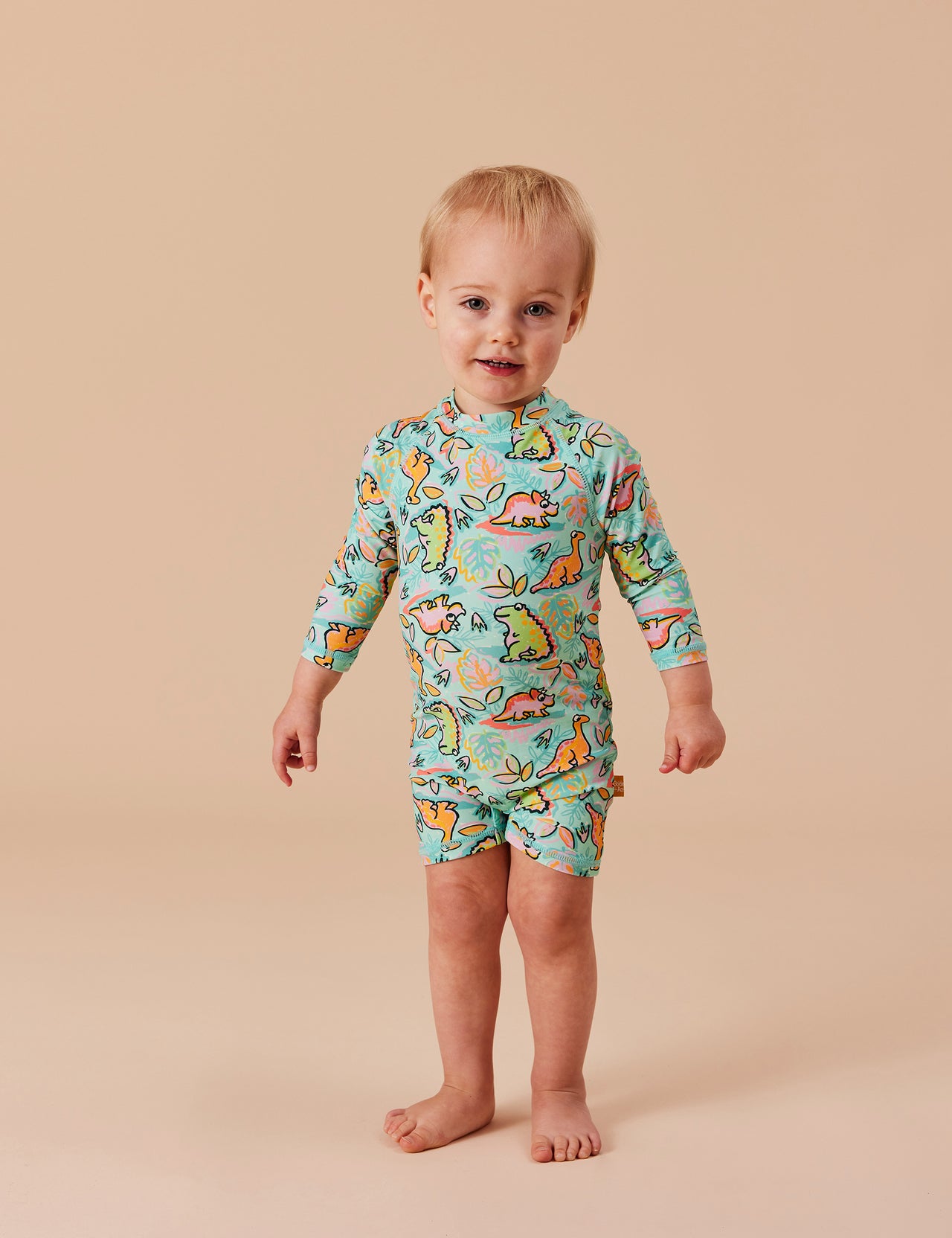 Dino Jungle Short Leg Swimsuit Sea Foam