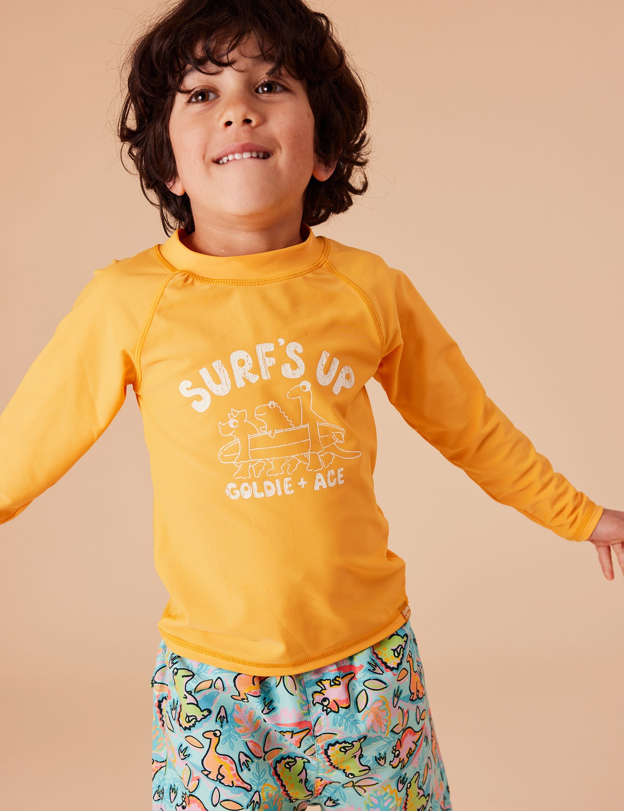 Surf's Up Dino Rashguard Golden