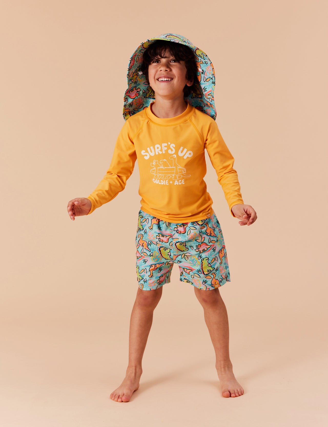 Dino Jungle Board Shorts Sea Foam