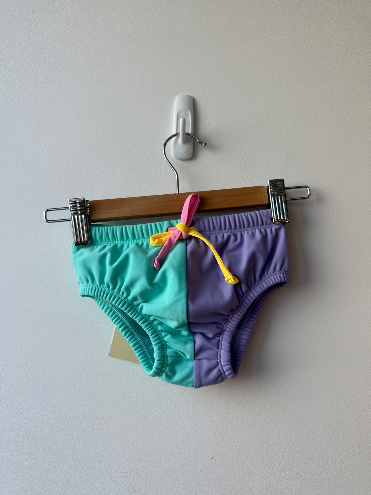 PURPLE AQUA SPLICE SWIM NAPPY - 2Y