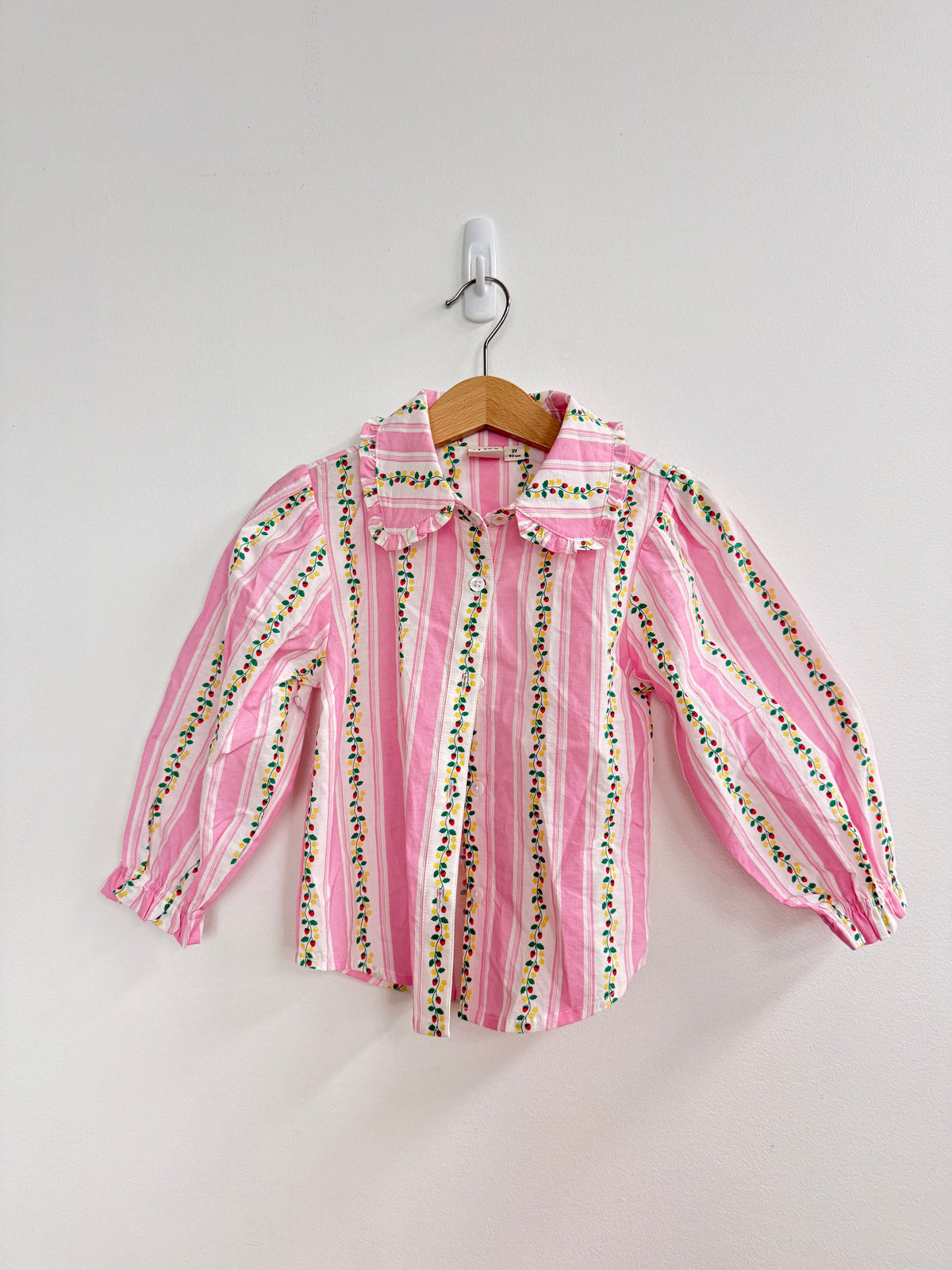 PINK STRAWBERRY SHIRT - 2Y