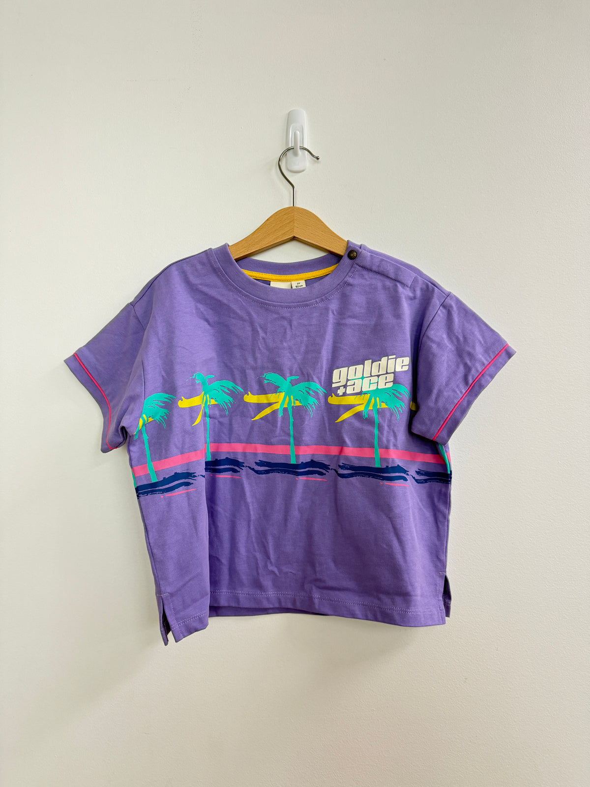 PURPLE PALM OVERSIZED TEE - 2Y