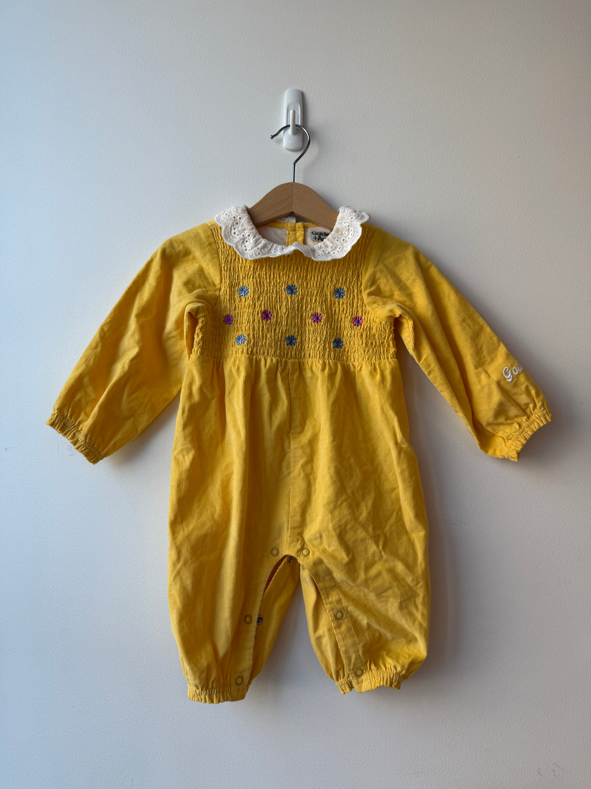 YELLOW CORD COLLAR ROMPER (WRONG TAG) - 3-6M