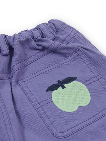Wide Leg Apple Denim Shorts