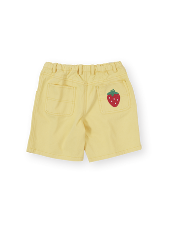 Wide Leg Strawberry Denim Shorts