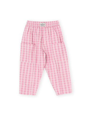 Lightweight Gingham Kit Pocket Pant Pink